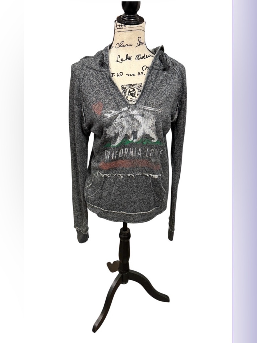 Cali Love Heritage Pacific Merchants Heather Blue Hoodie Sweater Women's xl